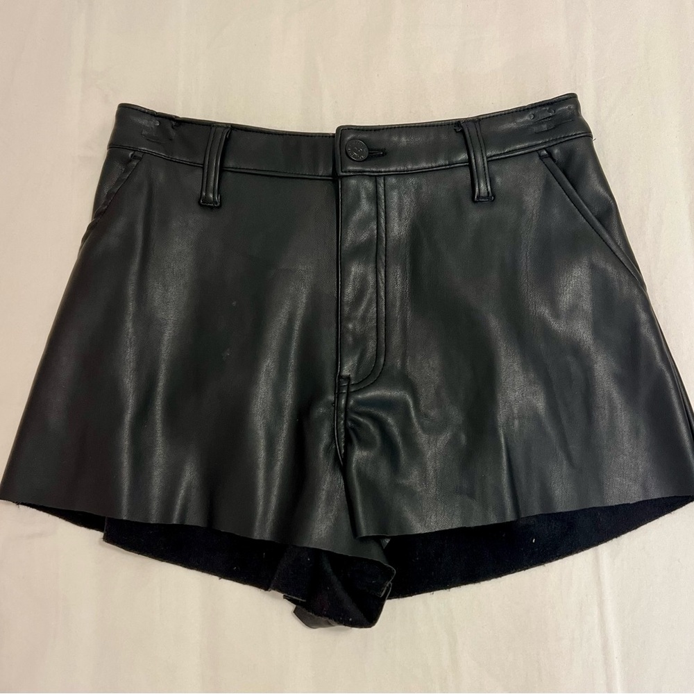 Hollister High Waist Black Leather Shorts